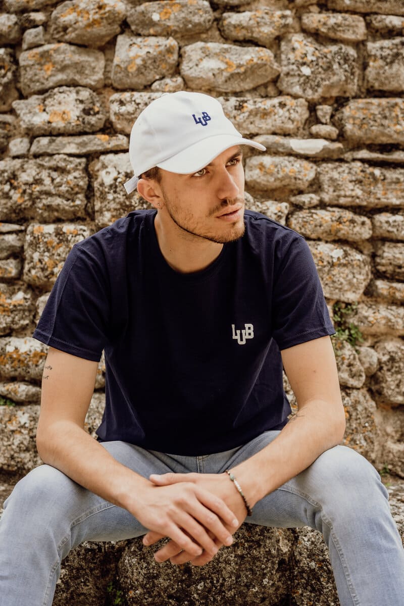 Casquette blanche brodée LUB