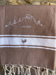 Fouta LUB marron brodée