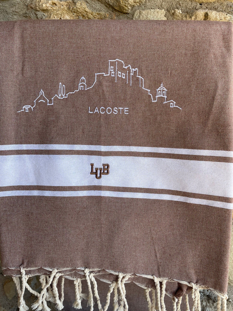 Fouta LUB marron brodée