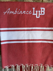 Fouta LUB ocre rouge brodée