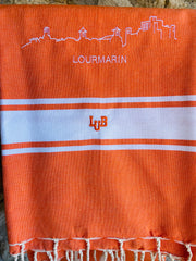 Fouta LUB orange brodée