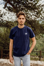 Tee-shirt bleu marine homme 100% coton imprimé LUB
