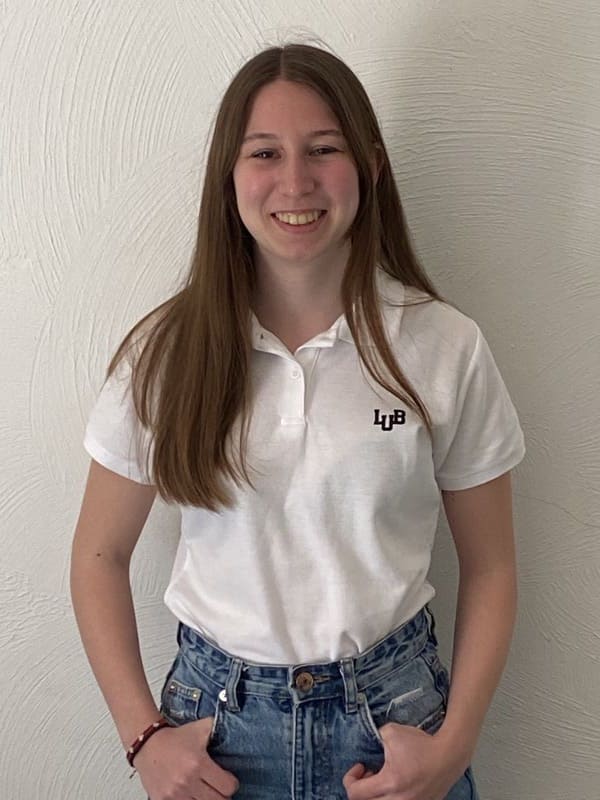 polo blanc femme imprimé LUB