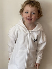 Sweat enfant zippé blanc imprimé LUB