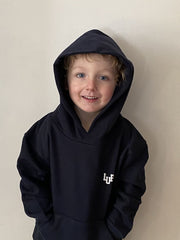 Sweat-shirt capuche enfant bleu marine imprimé LUB
