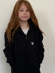 Sweat zippé enfant noir imprimé LUB